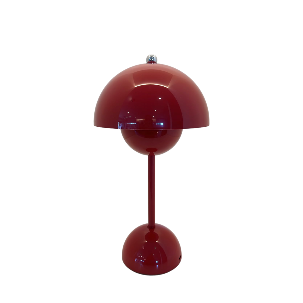 Lámpara de mesa roja