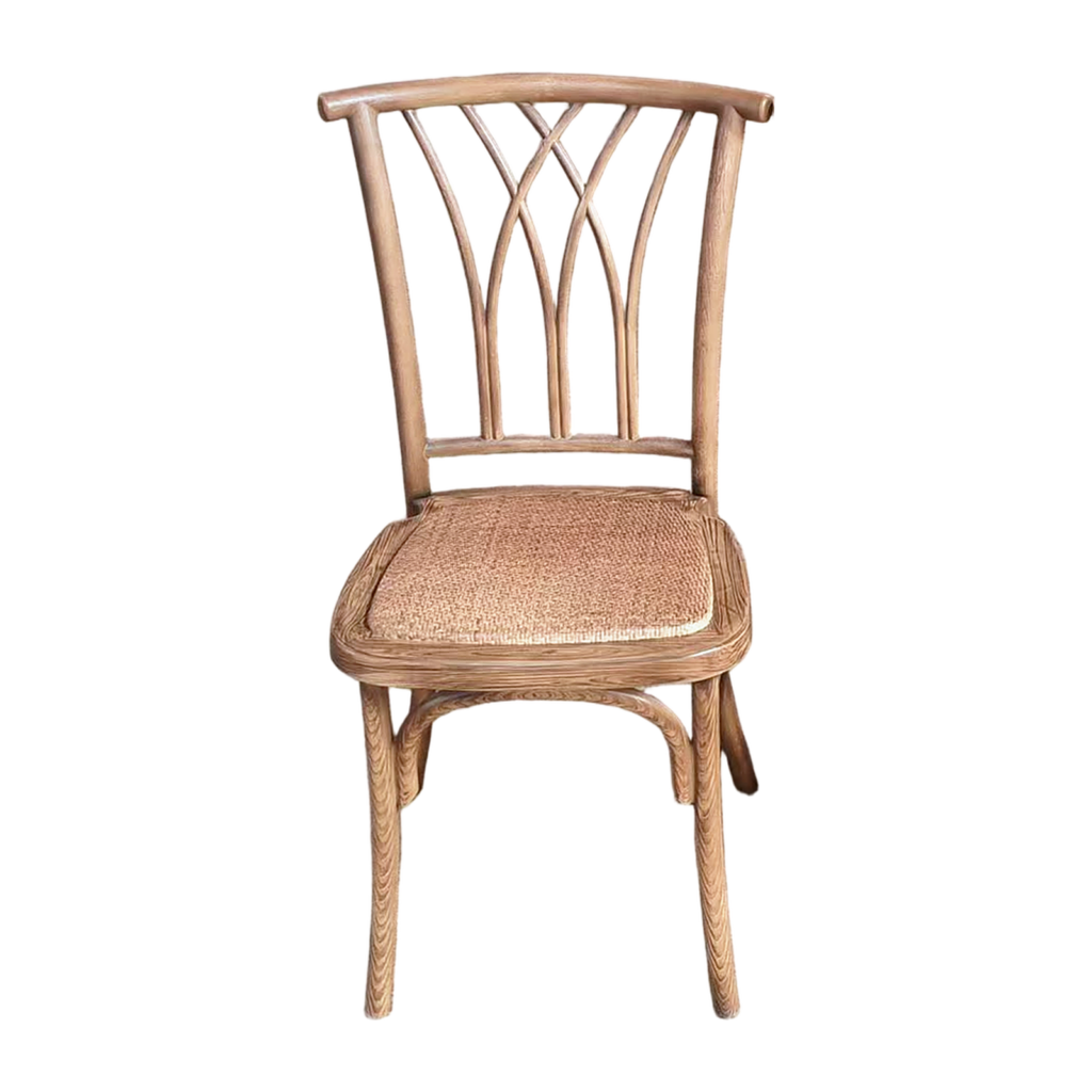 Silla Grain de madera con asiento tejido